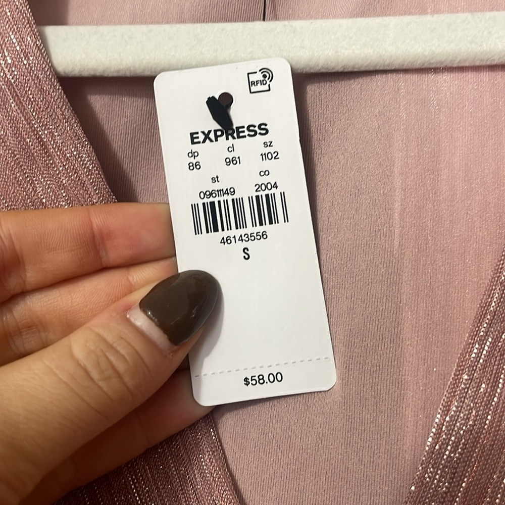 Express Pink Wrap Top - Picture 7 of 7